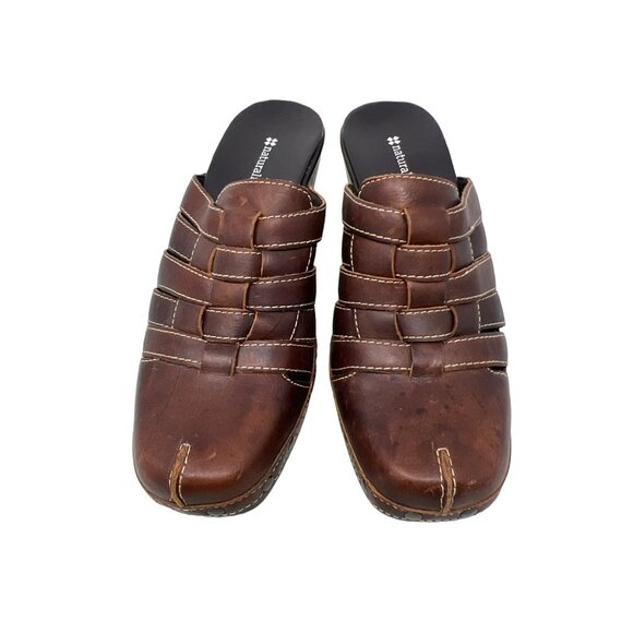 Naturalizer Slip-On Mule Clogs Size 9.5 Brown Leather Closed Toe Comfort - Picture 2 of 8